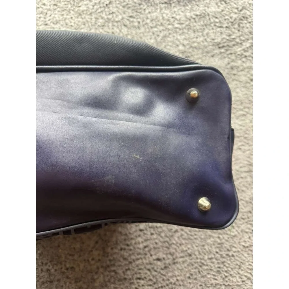 Vintage Diane Von‎ Furstenberg Canvas Weekender Travel Duffel Bag Navy Blue